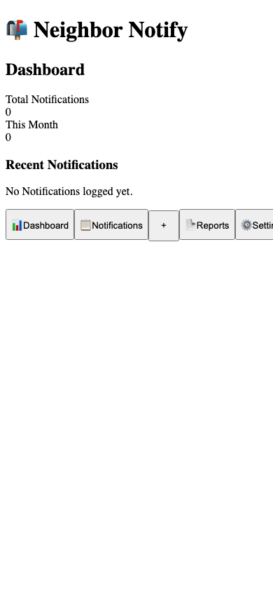Neighbor Notify - Adjacent Property Notification Tracker export example